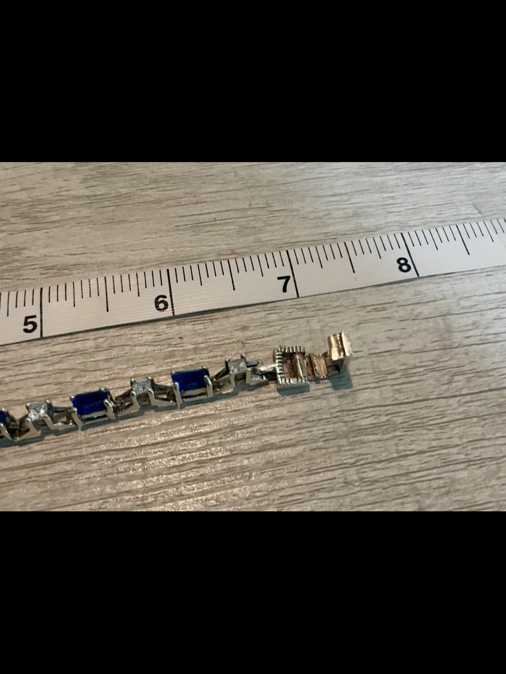 Sterling Silver Blue & Crystal Tennis Bracelet - Picture 13 of 13
